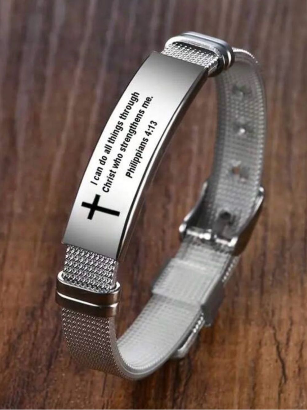Silver Tone “I Can Do‎ All Things” Adjustable Bracelet - Philippians 4:13